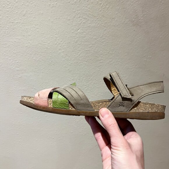 Cute Women's Sandals - El Naturalista - Green and Pink - Size 8.5 - Picture 4 of 12